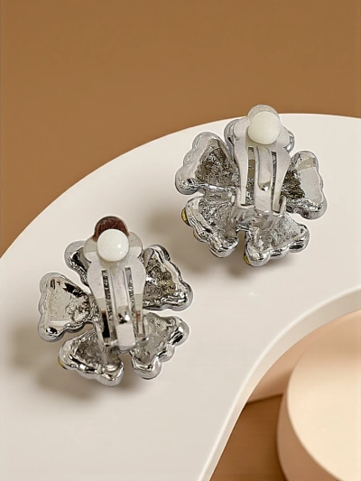 Royalfashion Women's Clip-on Zirconia Earrings