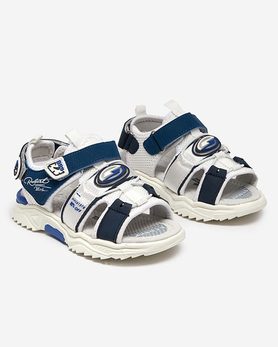 Baltas un tumši zilas zēnu sandales ar Velcro Roser-Footwear