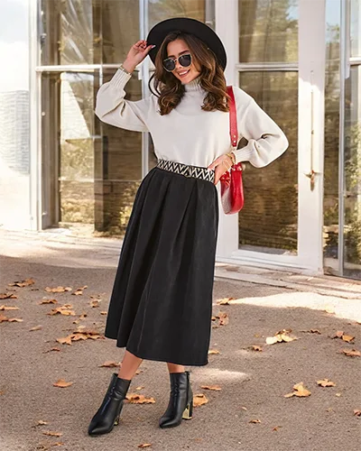 Royalfashion Sieviešu vidēja garuma svārki a' la vadrots