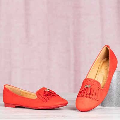 Красные мокасины с бахромой Taussima - Обувь