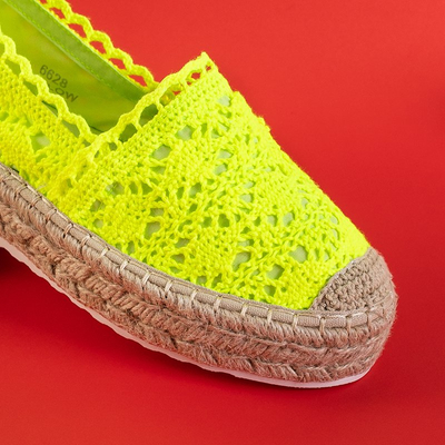 Neona dzeltenas sieviešu espadrilles ar platformu Abraf - Apavi