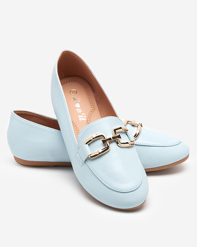 Blue ladies loafers in eco-leather Kesine - Footwear