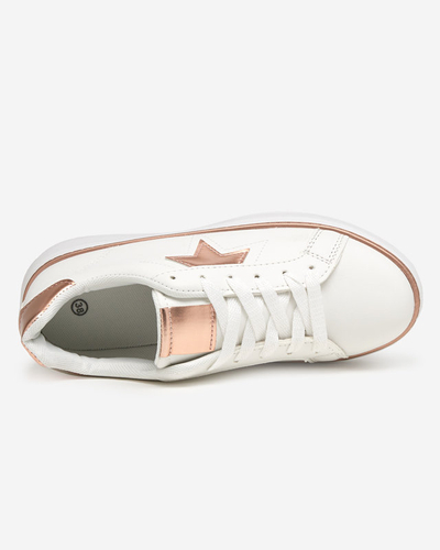 White and pink Taqeva women's sports shoes - Footwear
