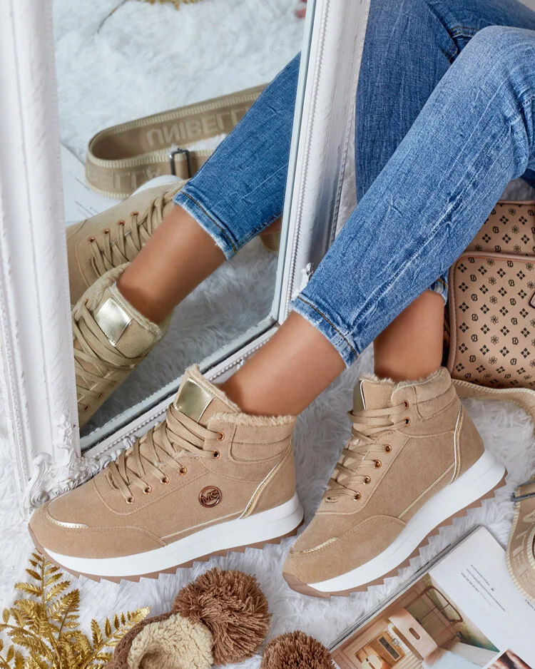 Royalfashion Warmed women's sneakers with fur Casill