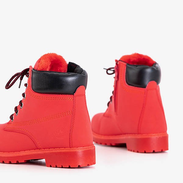 Women's red insulated hiking boots Triwar - Footwear