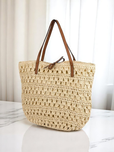Royal Fashion Large Straw Women's Handbag Natural Classic