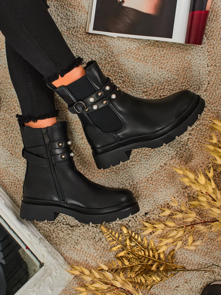 Women's High Eco-Leather Ankle Boots Pearl Mist