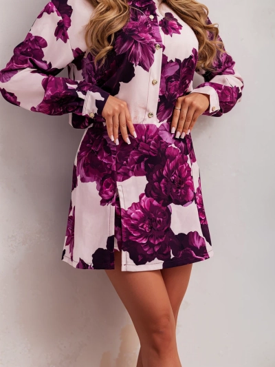 Royalfashion Women's floral set with a tied blazer and shorts