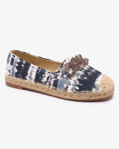 Royalfashion Melnas sieviešu espadrilles ar apdruku Serffio