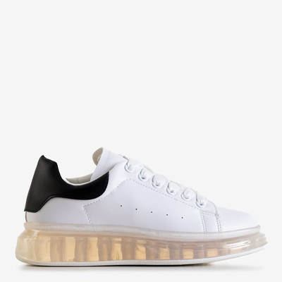 White sports shoes with black insert Garcia - Footwear