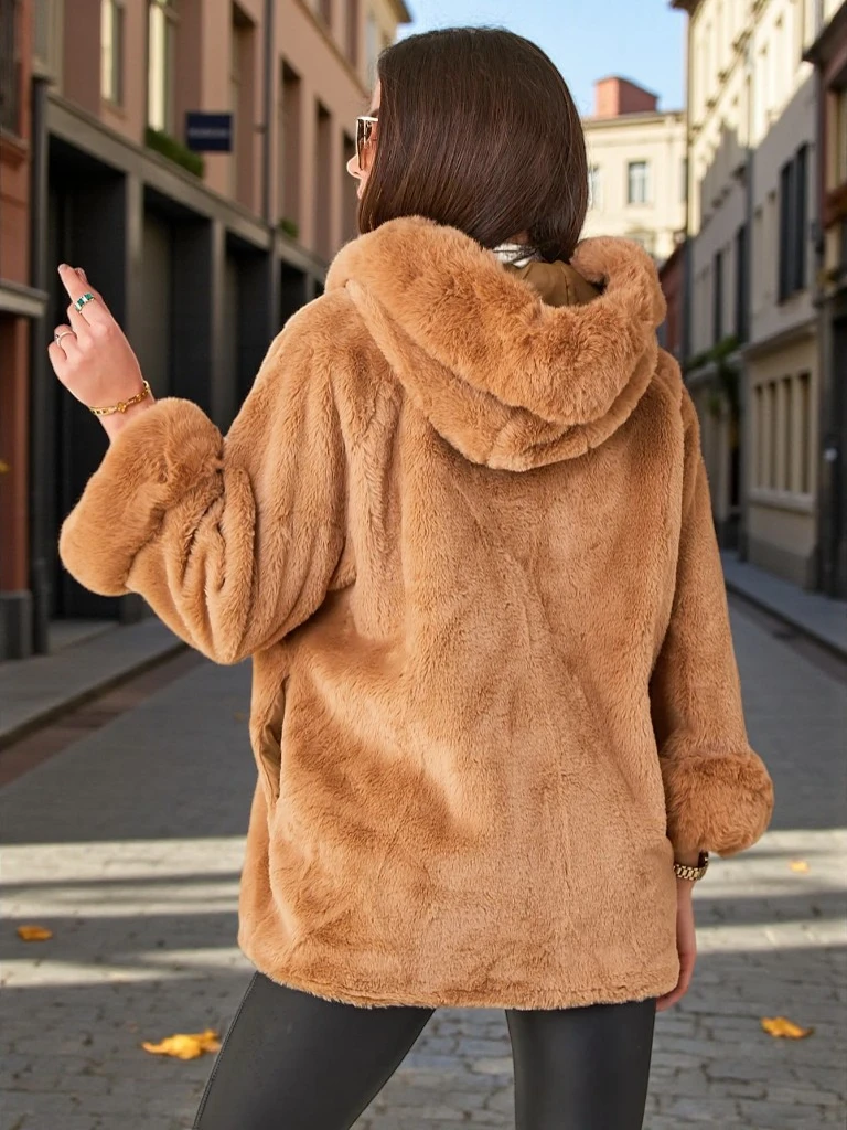 Royalfashion Sieviešu mākslīgā kažoka jaka