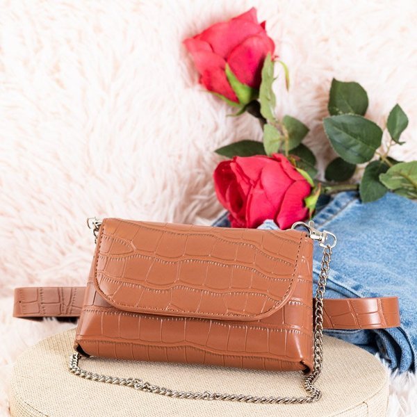 Brown snakeskin a'la kidney bag - Accessories