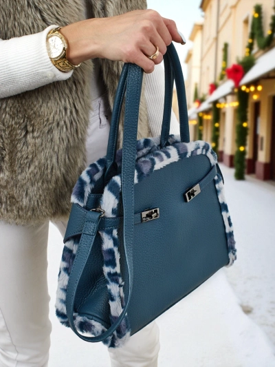 Small Women's Eco-Leather Handbag with Leopard Print Panthory