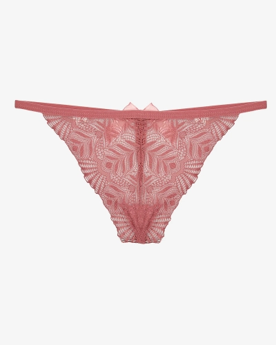 Dark pink lace thong panties for women - Underwear