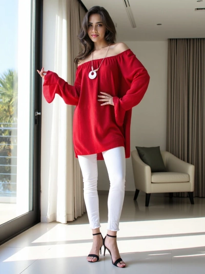 Royalfashion Women's blouse in Spanish style with ruffles