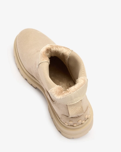 Royalfashion Beige Women's Insulated Comfy Walk Boots