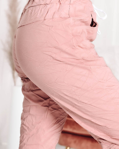 Royalfashion Bright pink women's fabric pants