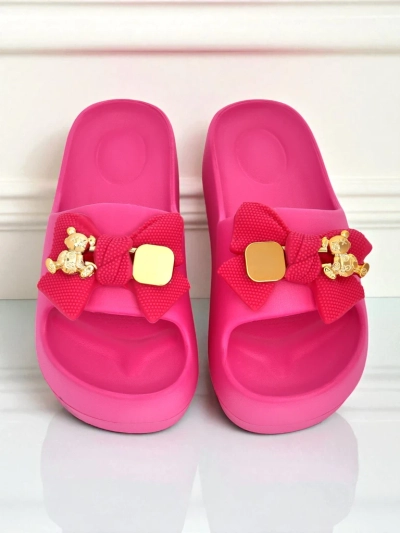 Royalfashion Women's rubber flip-flops with decorative bow Alday