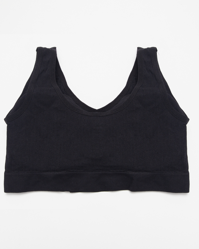 Черный женский спортивный бюстгальтер