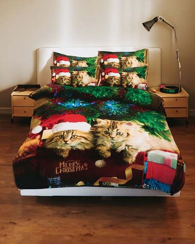 Royalfashion Ziemassvētku gultasveļa 160x200 komplekts 4 DETAĻAS