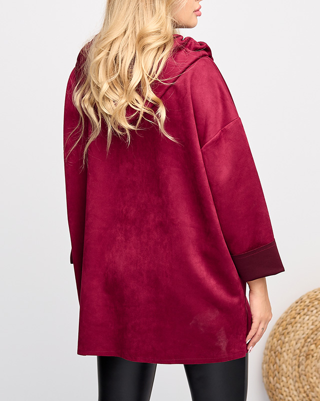 Sieviešu sarkanbrūna eko-zamšādas jaka - Apģērbs