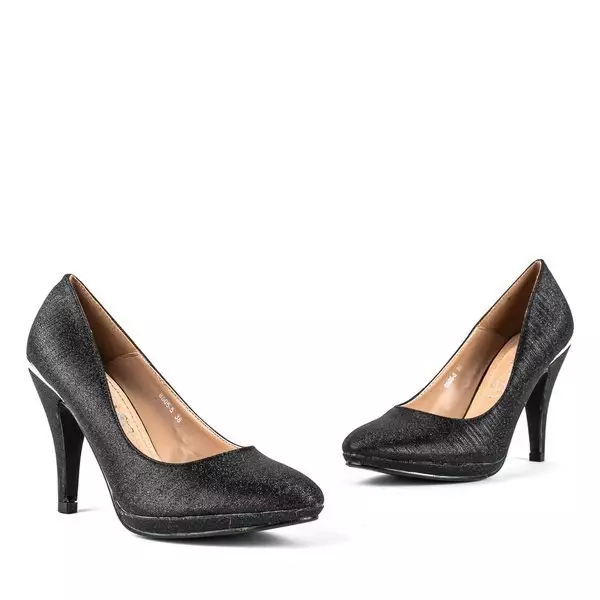 OUTLET Black brocade pumps on a Candycess heel - Shoes
