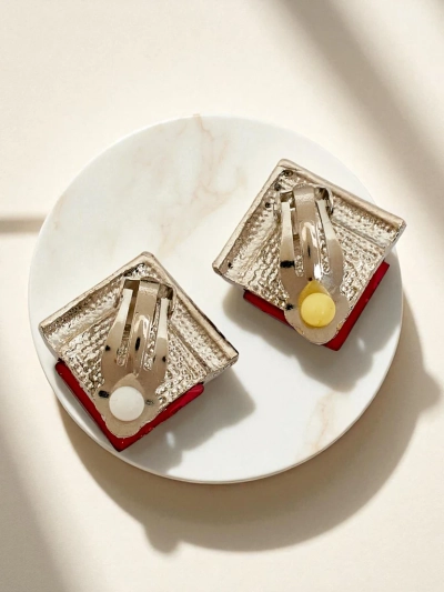 Royalfashion Women's clip-on crystal and zircon earrings