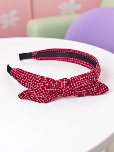 Royalfashion Hairband with Bow in Checkered Pattern Gosia