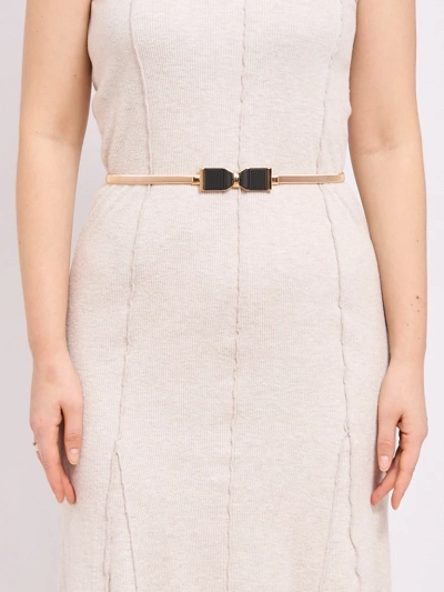 Zlatý dámsky opasok Livia s kovovou prackou mašličkou v štýle Romano