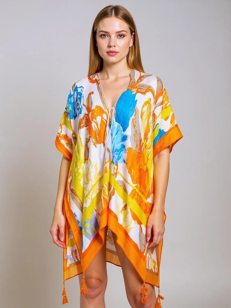 Royalfashion AURELIA Summer Pareo - Multicolored Knee-Length Dress