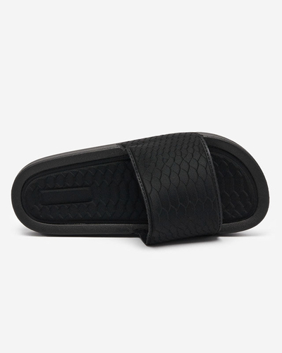 OUTLET Women's black slippers with Galite embossing - Footwear
