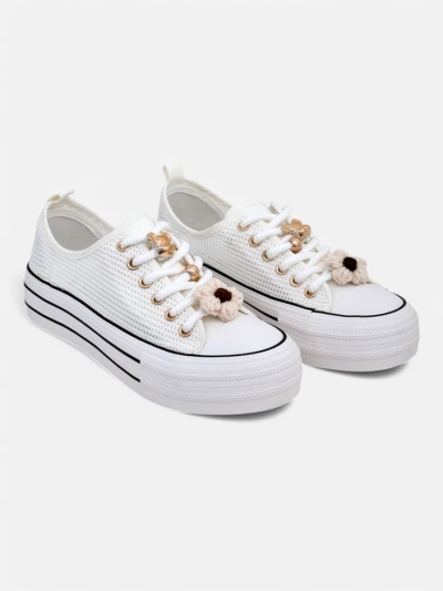 Royalfashion Women's perforated sneakers with embellishments Osdo