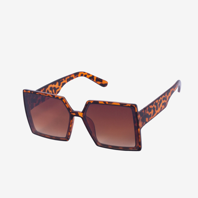 Brown ladies square leopard sunglasses - Accessories