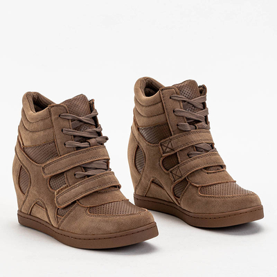 Brown girls 'sneakers on an indoor wedge Janomi - Footwear