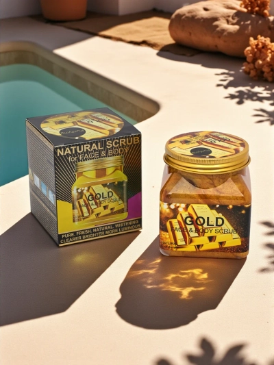 Aurelia Gold Scrub do twarzy i ciała, odżywczy peeling 300ml