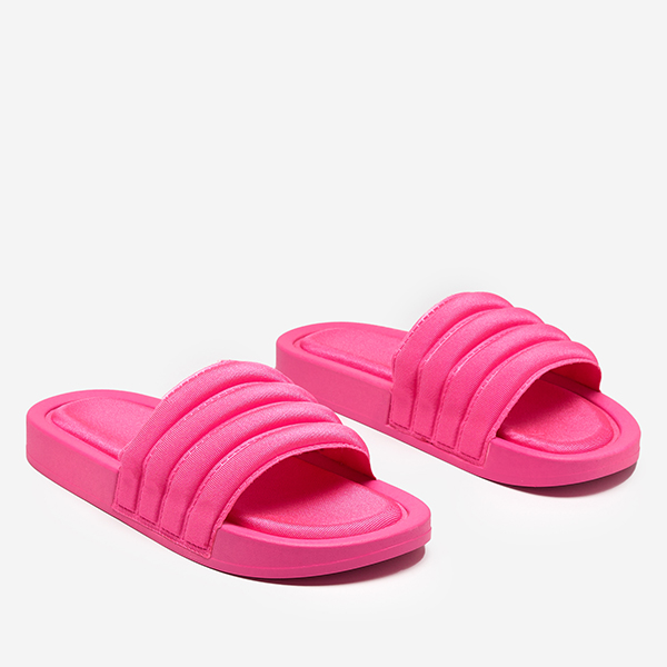 OUTLET Sieviešu fuksijas krāsas svītrainās flip-flops Lenira - Apavi