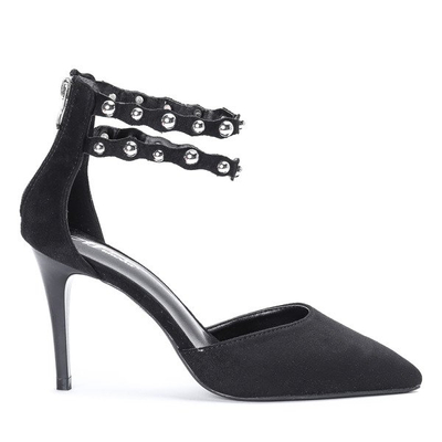 Black high heels with a decorative buckle Dayene - Footwear