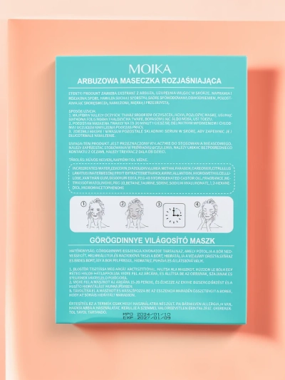 MOIKA Арбузная осветляющая маска для лица в листах