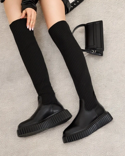 Royalfashion Women's Hesoppel slip-on over-the-knee boots