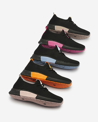 Black women's sports shoes with fuchsia inserts Keteti - Footwear