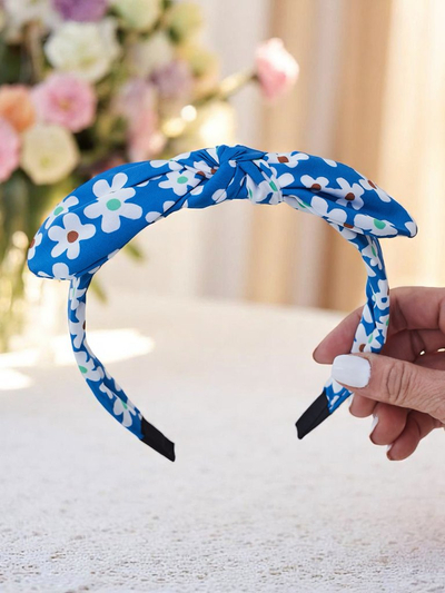 Royalfashion Hairband with a bow in floral pattern Florinka