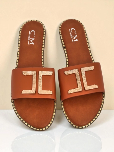 Royalfashion Sieviešu mākslīgās ādas iešļūcenes ar dekoru Gildra