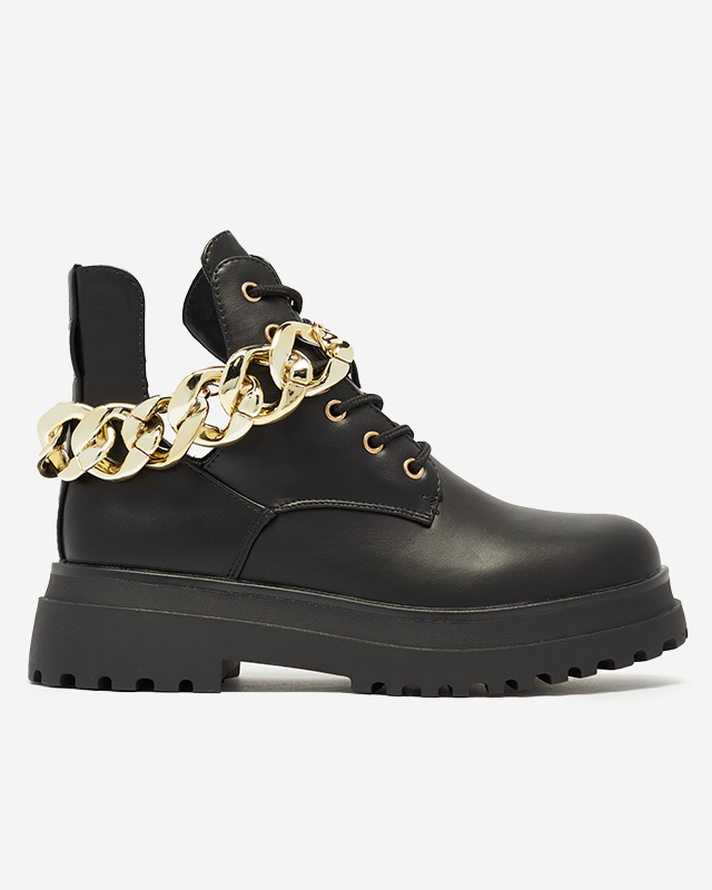 Black women's boots with cut-outs Neriso - Footwear