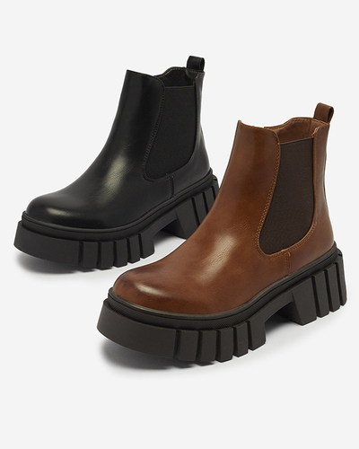 Black women's boots on a thicker sole Olilno- Footwear