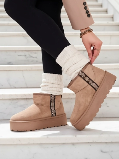 Karaliskā mode īsas zābaki sievietēm sniega zābakstilā Haluzi