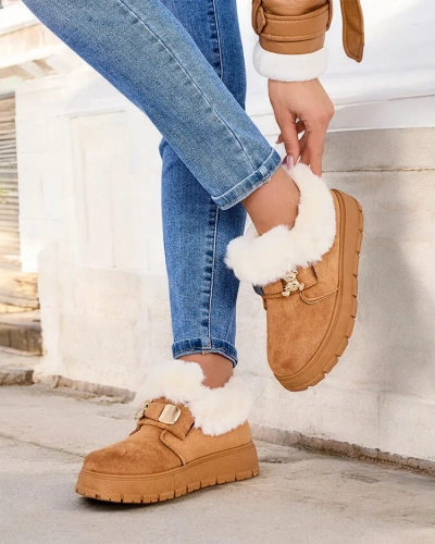 Royalfashion Sieviešu īsie zābaki a'la sniega zābaki Dobis