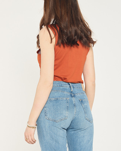 Sieviešu tops ar zelta kamieļa apdruku - Apģērbs