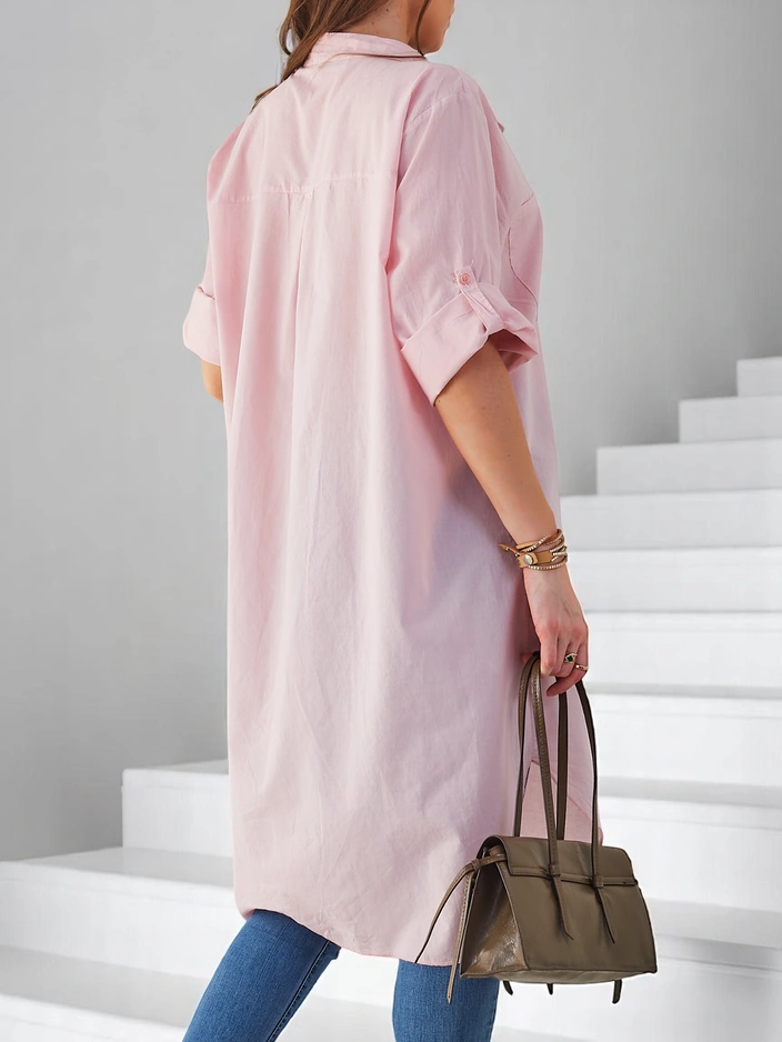 Royalfashion kokvilnas garš sieviešu oversize krekls