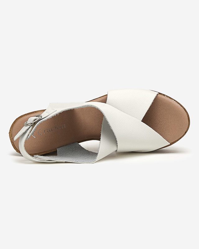 White women's sandals on a high post Feridi - Footwear