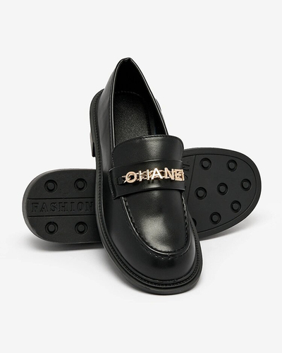 Royalfashion Lacquered women's moccasins in black Kerifi